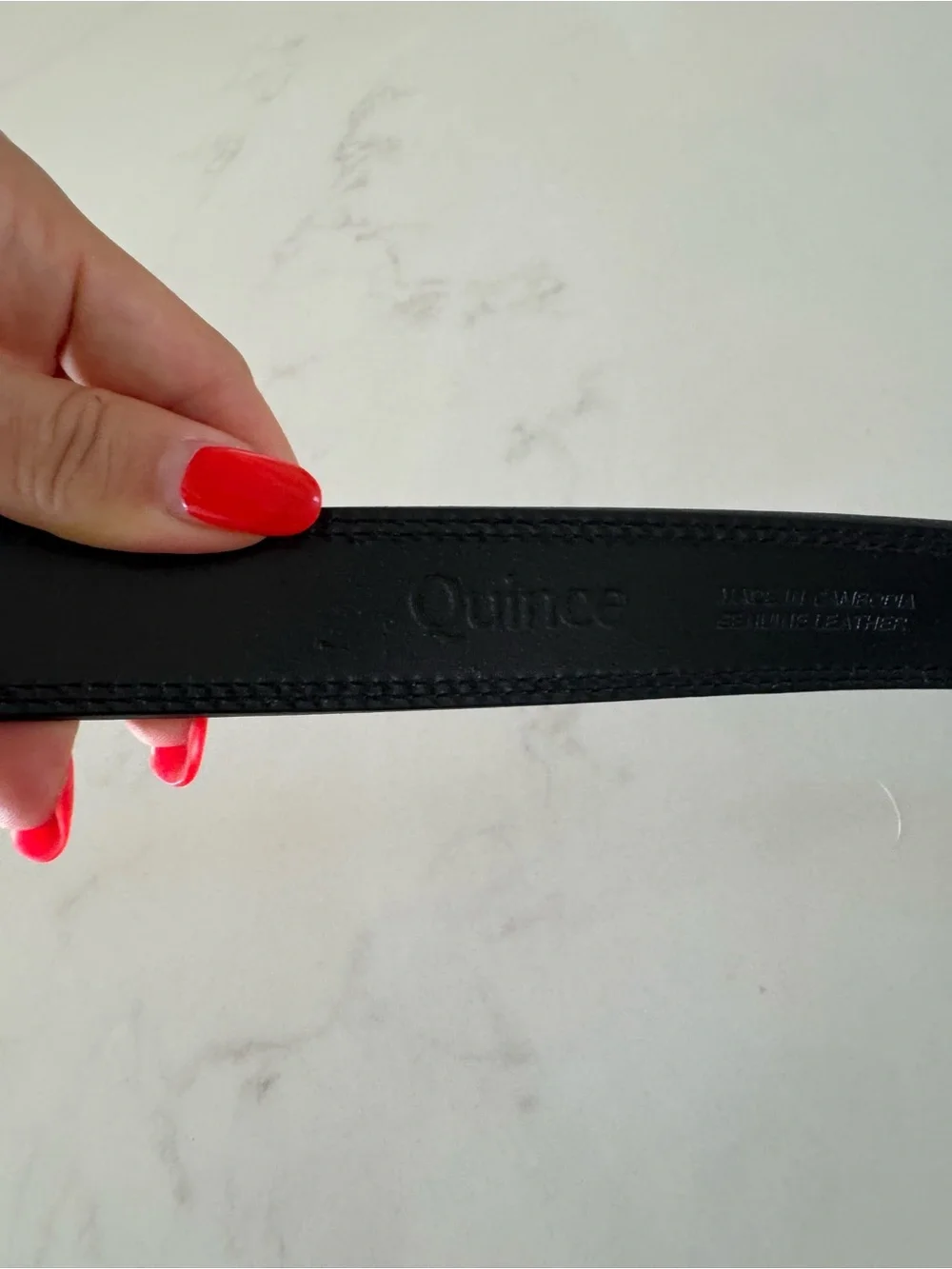Quince Black Leather Belt with Gold Buckle Like new XS